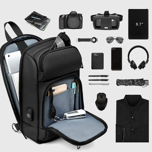 Planet Gates Black Chest Packs Men USB Charging Casual Shoulder Crossbody Bags Water Repellent Travel Messenger Bag Male n1820