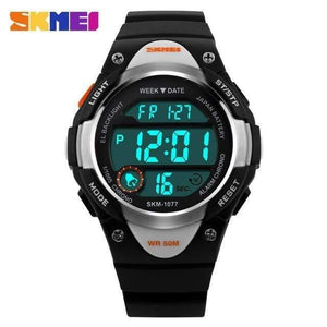 Planet Gates Black Children's Watches Alarm Stopwatch Waterproof Swimming LED Digital Watch For Boy Girls Student Wristwatches