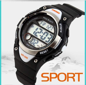 Planet Gates Black Children's Watches Alarm Stopwatch Waterproof Swimming LED Digital Watch For Boy Girls Student Wristwatches