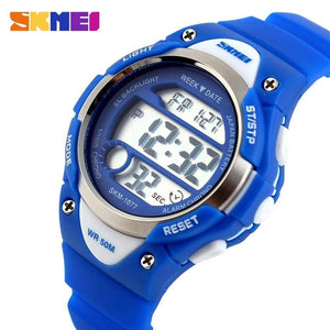 Planet Gates Black Children's Watches Alarm Stopwatch Waterproof Swimming LED Digital Watch For Boy Girls Student Wristwatches