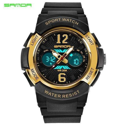 Planet Gates Black Children's Watches Outdoor Sports Children Boys and Girls LED Digital Watch Waterproof Children's Sports Watch