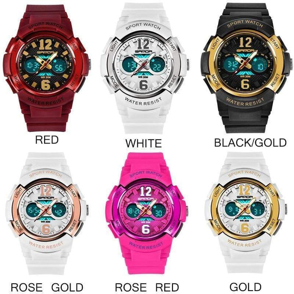 Planet Gates Black Children's Watches Outdoor Sports Children Boys and Girls LED Digital Watch Waterproof Children's Sports Watch
