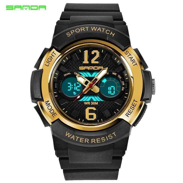 Planet Gates Black Children's Watches Outdoor Sports Children Boys and Girls LED Digital Watch Waterproof Children's Sports Watch