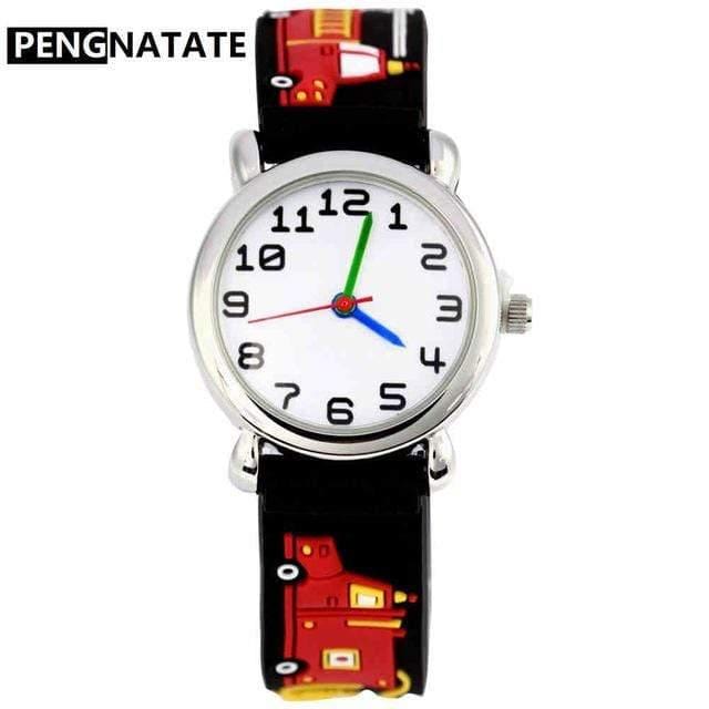 Planet Gates Children Watches Hot Sale 3D Cartoon Excavator Silicone Bracelet Wristwatch Fashion Student Kids Watch Boys Gifts