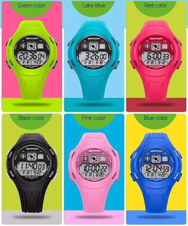 Planet Gates black Children Watches Kids Watches Sports Cartoon Casual Digital Watch Boys Girl LED Smart Multifunction Wristwatches