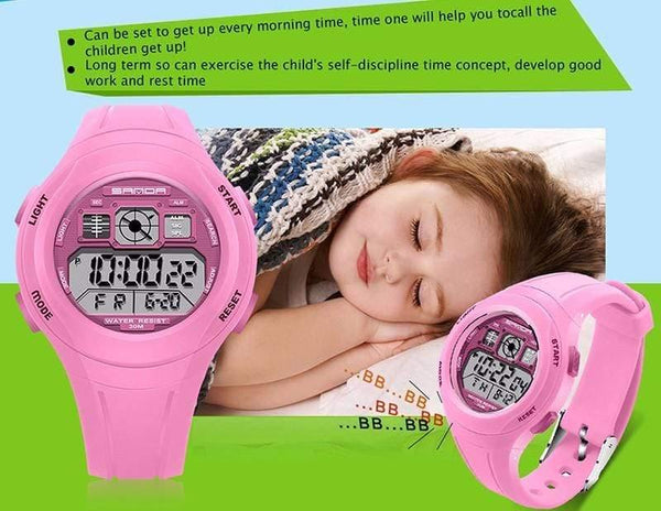 Planet Gates black Children Watches Kids Watches Sports Cartoon Casual Digital Watch Boys Girl LED Smart Multifunction Wristwatches