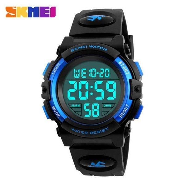 Planet Gates Black Children Watches LED Digital Multifunctional Waterproof Wristwatches Outdoor Sports Watches for Kids Boy Girls