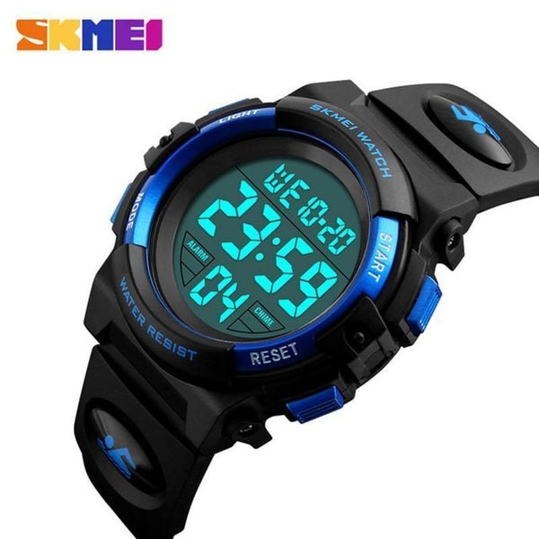 Planet Gates Black Children Watches LED Digital Multifunctional Waterproof Wristwatches Outdoor Sports Watches for Kids Boy Girls