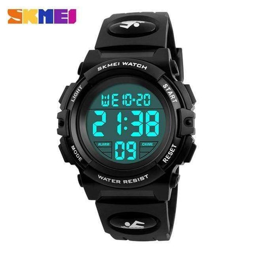 Planet Gates Black Children Watches LED Digital Multifunctional Waterproof Wristwatches Outdoor Sports Watches for Kids Boy Girls