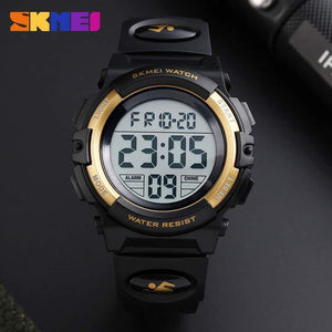 Planet Gates black Children Watches LED Digital Multifunctional Waterproof Wristwatches Outdoor Sports Watches for Kids Boy Girls Swim