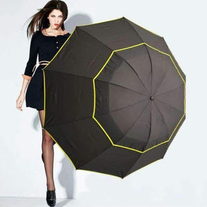 Planet Gates Black / China 130cm Big Top Quality Umbrella Men Rain Woman Windproof Large Paraguas Male Women Sun 3 Floding Big Umbrella Outdoor Parapluie