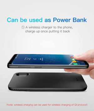 Planet Gates Black / China Baseus Wireless Charger Power Bank For iPhone X Battery Case Wireless Charing Powerbank For iPhone X Charger Case