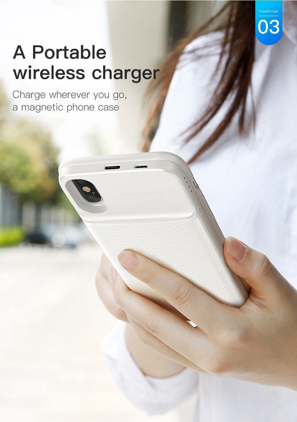 Planet Gates Black / China Baseus Wireless Charger Power Bank For iPhone X Battery Case Wireless Charing Powerbank For iPhone X Charger Case
