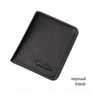 Planet Gates Black / China BISON DENIM Black Purse For Men Genuine Leather Men's Wallets Thin Male Wallet Card Holder Cowskin Soft Mini Purses N4429