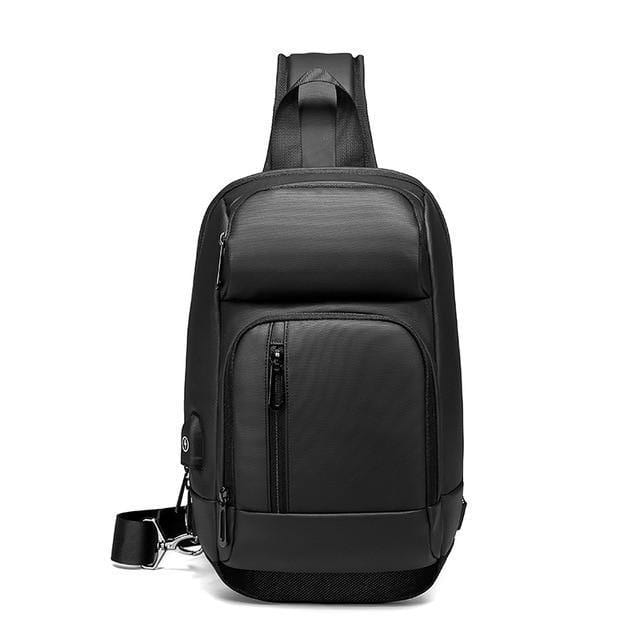 Planet Gates Black Chest Packs Men USB Charging Casual Shoulder Crossbody Bags Water Repellent Travel Messenger Bag Male n1820