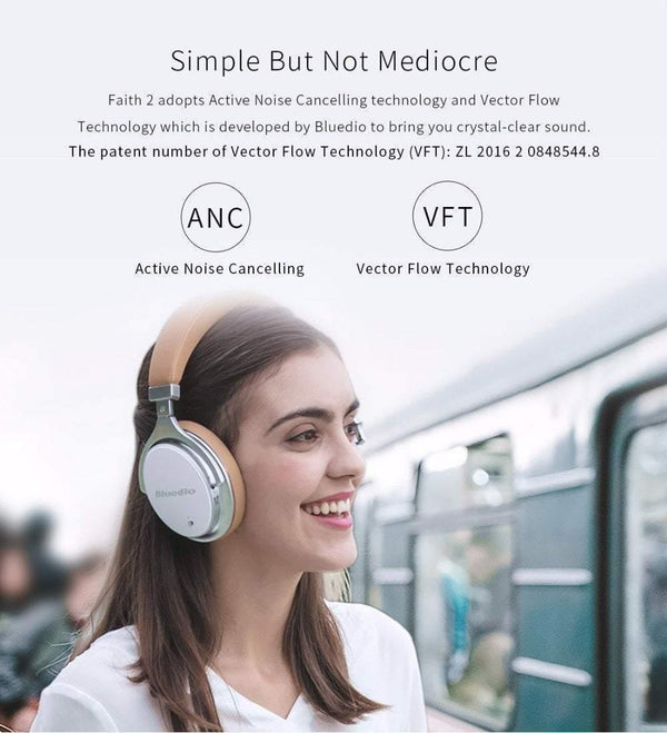 Planet Gates Black / China Bluedio F2 headset with ANC Wireless Bluetooth Headphones with microphone support music