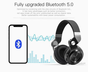 Planet Gates black / China Bluedio T2+ fashionable foldable over the ear bluetooth headphones BT 4.1 support FM radio& SD card functions Music&phone calls