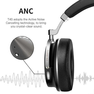 Planet Gates Black / China Bluedio T4S Active Noise Cancelling Wireless Bluetooth Headphones wireless Headset with microphone for phones