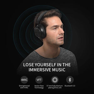 Planet Gates Black / China Bluedio T6S Bluetooth Headphones Active Noise Cancelling  Wireless Headset for phones and music with voice control