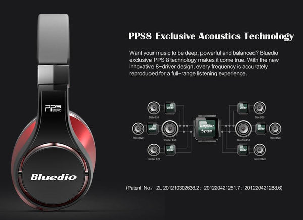 Planet Gates black / China Bluedio U(UFO)High-End Bluetooth headphone Patented 8 Drivers/3D Sound/Aluminum alloy/HiFi Over-Ear wireless headphone