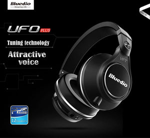 Planet Gates black / China Bluedio UFO PLUS High-End Wireless Bluetooth headphones PPS12 drivers  Headband with microphone for phones
