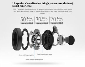 Planet Gates black / China Bluedio UFO PLUS High-End Wireless Bluetooth headphones PPS12 drivers  Headband with microphone for phones