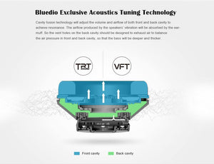 Planet Gates black / China Bluedio UFO PLUS High-End Wireless Bluetooth headphones PPS12 drivers  Headband with microphone for phones