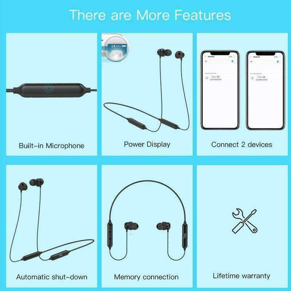 Planet Gates Black / China Bluetooth headphone wireless earphone neckband MP3 music game video headset IP67 waterproof sport microphone earbuds