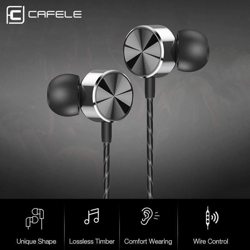 Planet Gates Black / China CAFELE Professional In-Ear Wired Earphone High fidelity Sound Quality Metal Heavy Bass Music Wired Earphone for phone