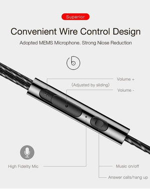 Planet Gates Black / China CAFELE Professional In-Ear Wired Earphone High fidelity Sound Quality Metal Heavy Bass Music Wired Earphone for phone