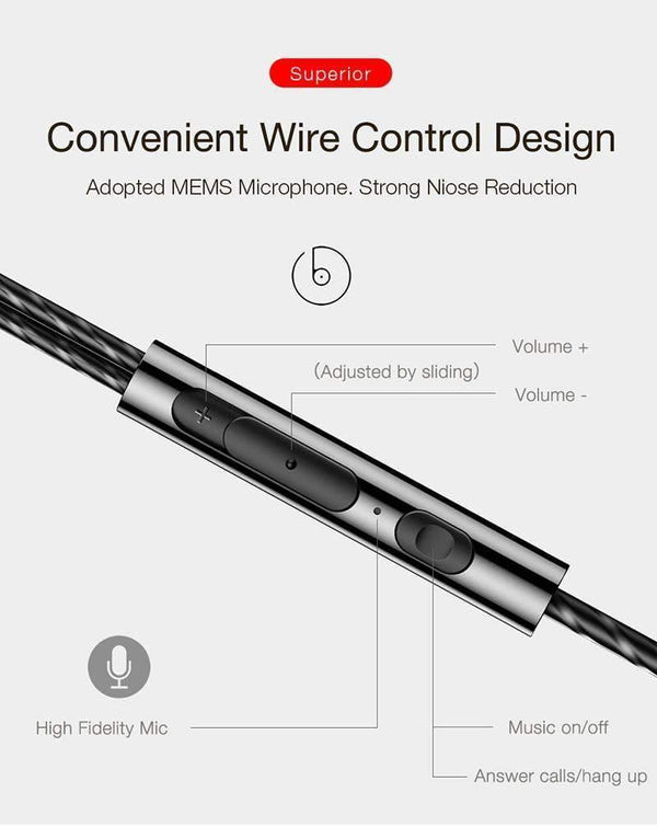 Planet Gates Black / China CAFELE Professional In-Ear Wired Earphone High fidelity Sound Quality Metal Heavy Bass Music Wired Earphone for phone