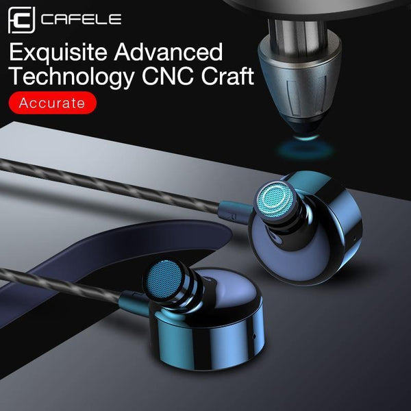 CAFELE Professional In-Ear Wired Earphone High fidelity Sound Quality Metal Heavy Bass Music Wired Earphone for phone - Planet Gates