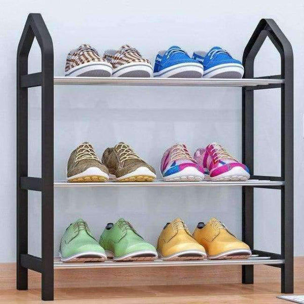 Planet Gates Black / China COSTWAY 3 Tier Shoes Rack Shoe Cabinets Stand Shelf Shoes Organizer Living Room Bedroom Storage Furniture W0180