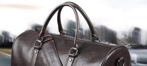 Planet Gates black / China Fashion extra large weekend duffel bag big genuine leather business men's travel bag popular design duffle handbag