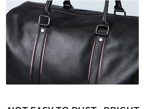 Planet Gates black / China Fashion extra large weekend duffel bag big genuine leather business men's travel bag popular design duffle handbag
