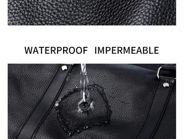 Planet Gates black / China Fashion extra large weekend duffel bag big genuine leather business men's travel bag popular design duffle handbag