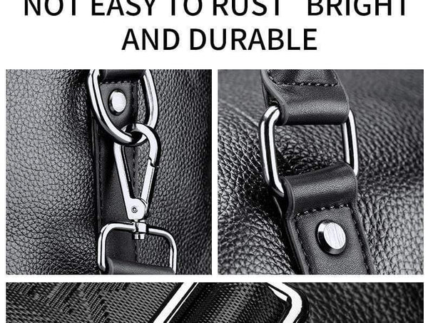 Planet Gates black / China Fashion extra large weekend duffel bag big genuine leather business men's travel bag popular design duffle handbag