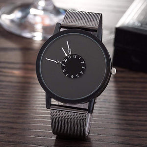 Planet Gates Black / China Fashion New Design Watches Men Women Quartz Clock Stainless Steel Mesh Creative Watch Popular Black White Lovers' Wristwatch