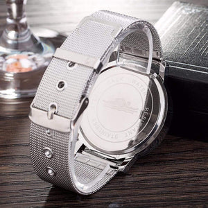 Planet Gates Black / China Fashion New Design Watches Men Women Quartz Clock Stainless Steel Mesh Creative Watch Popular Black White Lovers' Wristwatch