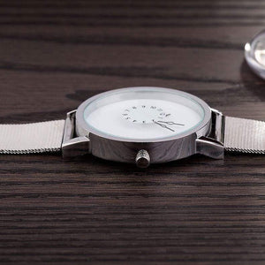 Planet Gates Black / China Fashion New Design Watches Men Women Quartz Clock Stainless Steel Mesh Creative Watch Popular Black White Lovers' Wristwatch