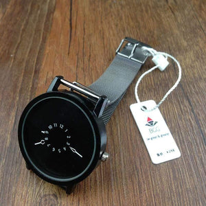 Planet Gates Black / China Fashion New Design Watches Men Women Quartz Clock Stainless Steel Mesh Creative Watch Popular Black White Lovers' Wristwatch