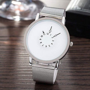 Planet Gates Black / China Fashion New Design Watches Men Women Quartz Clock Stainless Steel Mesh Creative Watch Popular Black White Lovers' Wristwatch
