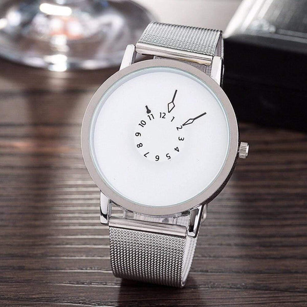 Planet Gates Black / China Fashion New Design Watches Men Women Quartz Clock Stainless Steel Mesh Creative Watch Popular Black White Lovers' Wristwatch