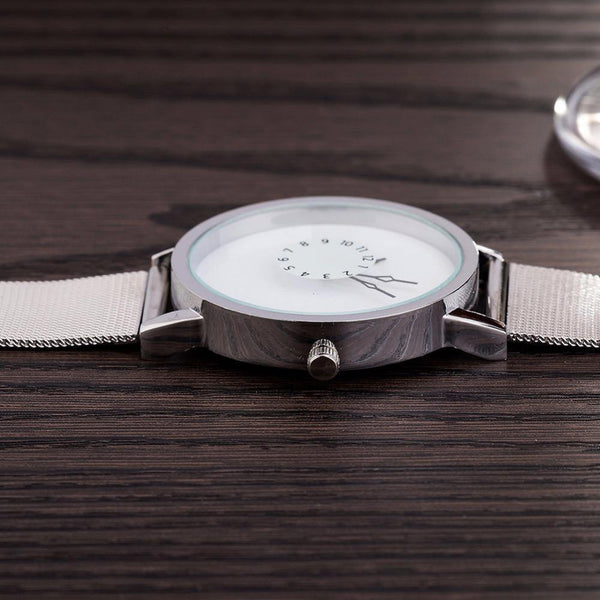 Planet Gates Black / China Fashion New Design Watches Men Women Quartz Clock Stainless Steel Mesh Creative Watch Popular Black White Lovers' Wristwatch