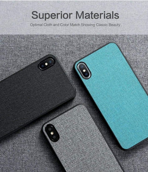 Planet Gates Black / China / For iPhone 6 6s FLOVEME Classic Cloth Case For iPhone XS Max XR Luxury Soft Silicone Phone Cases For iPhone X 7 8 Plus 6 6s Fabric Cover Coque
