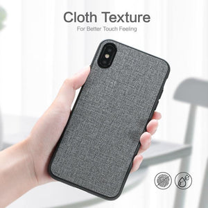 Planet Gates Black / China / For iPhone 6 6s FLOVEME Classic Cloth Case For iPhone XS Max XR Luxury Soft Silicone Phone Cases For iPhone X 7 8 Plus 6 6s Fabric Cover Coque