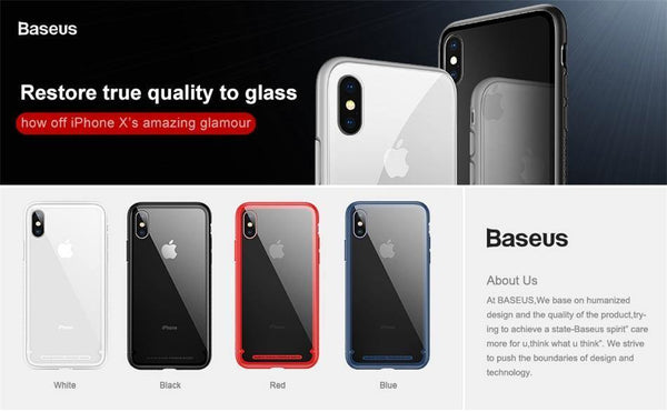 Planet Gates Black / China / For iPhone X Baseus Luxury Glass Case For iPhone X 10 Coque Soft TPU Transparent Glass Back Protective Cover For iPhonex i Phone X Capinhas