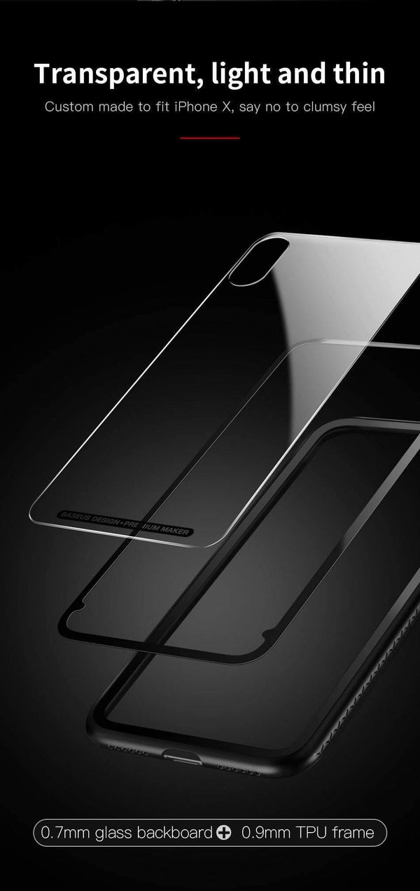 Planet Gates Black / China / For iPhone X Baseus Luxury Glass Case For iPhone X 10 Coque Soft TPU Transparent Glass Back Protective Cover For iPhonex i Phone X Capinhas