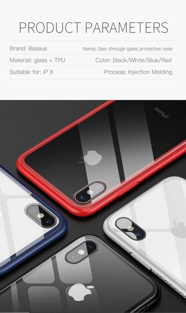 Planet Gates Black / China / For iPhone X Baseus Luxury Glass Case For iPhone X 10 Coque Soft TPU Transparent Glass Back Protective Cover For iPhonex i Phone X Capinhas