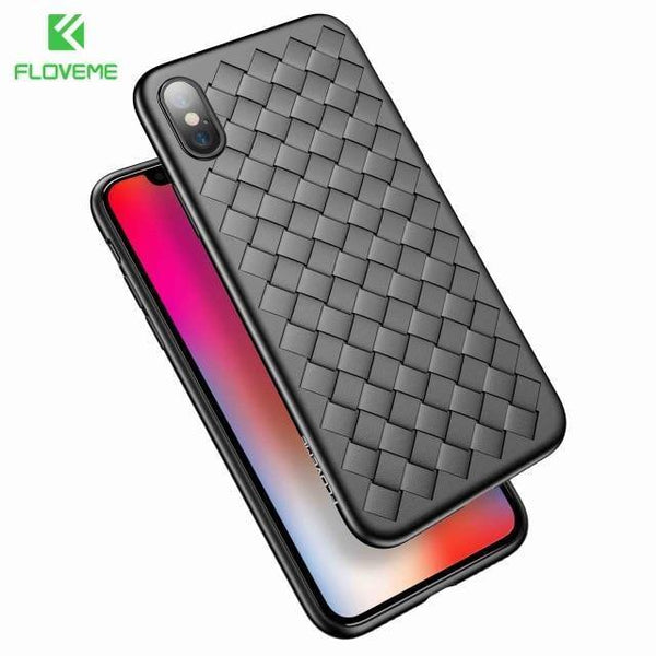 Planet Gates Black / China / For iPhone X FLOVEME Super Soft Phone Case For iPhone 8 X XS Max Luxury Grid Cases For iPhone 6 6s 7 8 Plus XR XS Cover Silicone Accessories